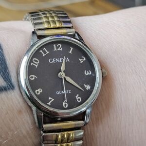 Geneva Men's Gold and Black Watch